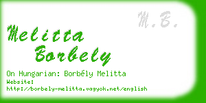 melitta borbely business card