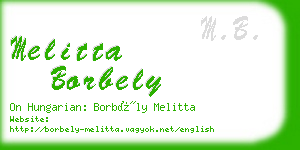 melitta borbely business card